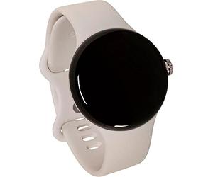 Google Pixel Watch, Reloj con rastreador de Actividad, Reloj Inteligente con rastreador de frecuencia cardíaca, Carcasa de Acero Inoxidable Plateado Pulido con Correa Deportiva LTE con Tiza