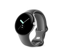 Google Pixel Watch - Smartwatch Android con seguimiento de actividad - Reloj de seguimiento de frecuencia cardíaca - Caja de acero inoxidable pulido plateado con banda activa de carbón, LTE (Renovado)