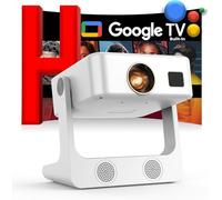 [Google TV/2000 ANSI/Control de voz/aplicaciones integradas] Proyector para exteriores 4K con WiFi y Bluetooth: proyector inteligente de películas portátil, proyector inteligente Sovboi 1080P de 180°