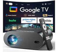 [Google TV/control de voz] Proyector inteligente GooDee 4K UHD con WiFi y Bluetooth, proyector de películas portátil con Netflix, Prime Video, YouTube integrado, sonido Dolby para interiores y