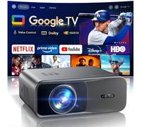 【Google TV/Dolby】 Proyector 4K, Auto Focus/Keystone Smart Proyector Netflix 1080P Nativo Full HD WiFi Bluetooth Zoom 100%-50%, 1200ANSI Proyectores 4K con Asistente de Voz para Móvil/PC/Cine en Casa
