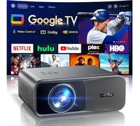 【Google TV/Dolby】 Proyector 4K, Auto Focus/Keystone Smart Proyector Netflix Incluido, 1080P Nativo Full HD WiFi Bluetooth Zoom 100%-50%, 1200ANSI Proyectores 4K con App para Móvil/PC/Cine en Casa