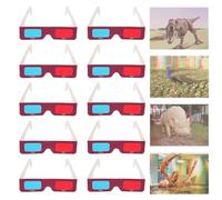 GOOHOCHY 10 Gafas 3D de Cartón Lentes Rojo Cian para Películas y Fiestas, Experiencia Inmersiva en 3D, Material Papel y Plástico, Ajuste para Adultos