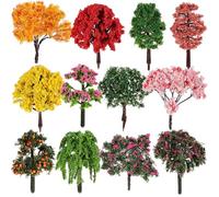 GOOHOCHY 12 Piezas Árboles Miniatura Modelismo Detallados para DIY Mesa Arena Paisaje Tren Jardín Simulación