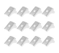 GOOHOCHY 12 Piezas Clips para Estantes de Gabinete de Metal Plata Superficie Pulida, Soportes Resistentes que No se Deforman ni Rompen, Ideales para Estanterías y Archivadores