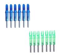 GOOHOCHY 12 Piezas culatines de Flecha con luz LED practique el culatín de Las Flechas LED Iluminado condujo Flechas para Arco hidrofugante Accesorio de Lazo Colas de Flecha dirigió Eje