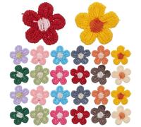 GOOHOCHY 150 Piezas Parches Bordados para Ropa, Parche de Aplique Bordado de Poliéster, Flor, Colores Mezclados, para Ropa y Zapatos, DIY y Creación Floral Color Color Aleatorio