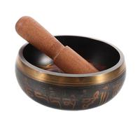 GOOHOCHY 1juego Cuencos De Canto Para y Relajación Cuenco De Cobre Con De Madera Accesorios Espirituales Para Yoga y Bienestar