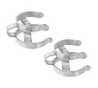 GOOHOCHY 2 Clips de Fijación de Acero Inoxidable para Laboratorio, Abrazaderas Metálicas Prácticas y Resistentes, Ideales para Uniones de Juntas, Pack de 2 Piezas Plateadas