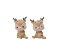 GOOHOCHY 2 Piezas Adorno de Resina Creativa para Tartas en Forma de Ciervo Adorable, Decoración para Mesa de Comedor y Ornamento Hogar en Color Caqui