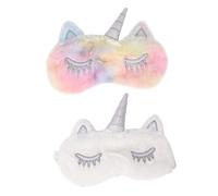 GOOHOCHY 2 piezas Máscaras de de Peluche Oculares para Dormir y Relajantes Cubre Ojos de Unicornio para y Descanso Bloqueo de Luz para Dormir Casa o Hotel