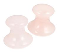 GOOHOCHY 2 Piezas Peine Gua Sha de Cristal en Polvo Rosa Forma de Hongo, Herramienta de Masaje Facial Multi-funcional para Masaje de Cuello y Hombros, Amigable la Epidermis
