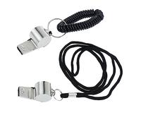GOOHOCHY 2 piezas Silbato de Metal Inoxidable con Cordón de Silbatos Profesionales para Árbitros Entrenadores y al Aire Sonido Fuerte para Fútbol Baloncesto y Situaciones de Emergencia