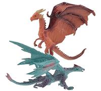 GOOHOCHY 2piezas Figuras De Dragón Miniaturas De Animales Mitológicos Adornos Realistas para Decoración y Jugar para Amantes De Dragones y Niño Niña