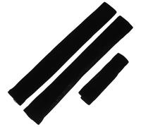 GOOHOCHY 3 Piezas Cubierta de Franela para Manija de Puerta de Refrigerador Negra, Lavable y Simple, Protector Moderno que Mantiene Limpias Manijas Cocina