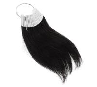 GOOHOCHY 30 Muestras de Color de Cabello Humano Reutilizables Anillos de Pvc Blanco para Formación en Peluquería y Práctica de Teñido 3 Grados de Color Negro