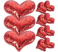 GOOHOCHY 30 Pinzas Cabello Forma de Corazón Rojo, Clips de Metal y Tela Lentejuelas, Sujetan Seguro y Son Ideales para Diversas Ocasiones