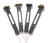 GOOHOCHY 4 Farolas de Jardín en Miniatura Negras, Modelo Abs para Decoración de Mesas de Arena y Mini Casas, Farolas para Exterior, Adorno Detallado en Miniatura para Paisajes y Maquetas