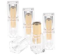 GOOHOCHY 4 Tubos Vacíos de Plástico Abs Transparentes para Lápiz Labial Recargable, Ligero Diseño Creativo, Ideales para Almacenamiento de Bálsamo Labial