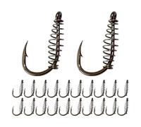 GOOHOCHY 40 Piezas Anzuelos de Pesca de Acero Carbono con Resorte y Púas Ganchos Forma de Pulpo para Agua Dulce y Salada Resistentes y Portátiles Caja Organizadora