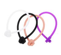 GOOHOCHY 4piezas Correa Elástica de Silicona para Cepillo de Champú Antipérdida Cinta de Retención para Cepillo de Baño Cordón Flexible para Ducha y Viaje Negro Blanco Morado