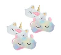 GOOHOCHY 4piezas de Unicornio Máscaras para Dormir Que Bloquean la Luz para Adolescentes Niñas Mujeres Colores Surtidos para Dormir o Descansar Color Aleatorio
