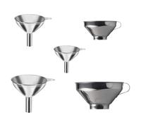 GOOHOCHY 5 Piezas Embudo Dosificador de Conservas Embudo de Transferencia Mini Acero Inoxidable Portátil y Rellenable Plata para Pimienta en Polvo