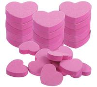 GOOHOCHY 50 Limas de Uñas en Bloque de Esponja Rosa Diseño de Corazón, Doble Cara para Manicura, Pulido y Limado Profesional, Herramientas para Pedicura