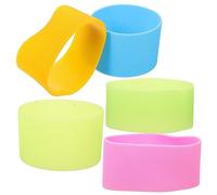 GOOHOCHY 5piezas Protector Para Botellas De Silicona Resistente Al Calor Funda Antideslizante Para Vaso De Vidrio Cubierta Económica y Práctica Para Botella Para Uso Diario