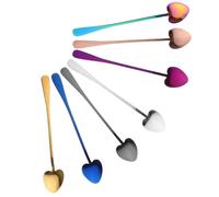GOOHOCHY 7 Cucharas de Café de Acero Inoxidable Forma de Corazón para Mezclar Café y Té en Bodas y Ocasiones Obsequios