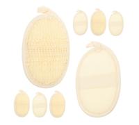 GOOHOCHY 8 Piezas Almohadillas Esponja Natural para Exfoliación Corporal y Facial Esponjas de Lufa Beige para Ducha y Baño Limpiadoras Suaves para Eliminar Maquillaje y Residuos
