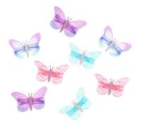 GOOHOCHY 8 Pinzas Pelo Forma de Mariposas Realistas para Niñas, Hechas de Poliéster y Hierro, Cómodas Dañar el Cabello, Ideales para Cumpleaños y Fiestas Escolares