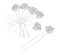 GOOHOCHY Accesorios Cabello de Boda, 6 Horquillas de Aleación Adornos de Gemas de Imitación, Color Plata, Ideales para Novias y Madrinas