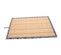 GOOHOCHY Bamboo Wall Pendant Mat with Floral Edging Handmade Feng Shui Ornament For Boho and Modern Home Decor Sustainable Giant Bamboo Mat For Wall Background