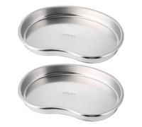 GOOHOCHY Bandeja Curva de Acero Inoxidable para Dentistas 2 Piezas Alta Resistencia Presión y Diseño Sanitario Color Plata para Uso Hospitalario