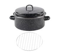 GOOHOCHY Bandeja para Asar Esmaltada Negra con Fondo Resistente y Calor Uniforme Adecuado para Cocina Doméstica y Barbacoa