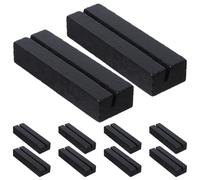 GOOHOCHY Base para Tarjetas de Madera Natural, Portatarjetas Soporte para Fotos y Notas, Clip para 10 Piezas en Color Negro, Accesorio para Escritorio y Decoración de Mesa