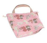 GOOHOCHY Bolsa de Almuerzo Japonesa Diseño de Doble Capa Adorable de Lona Roja Bolsa Tipo Bento Portátil Color Aleatorio para Picnic y Almacenamiento de Comida y Utensilios