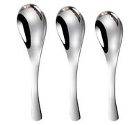 GOOHOCHY Cabeza Redonda 3 Cucharas Mango Ergonómico de Acero Inoxidable Juego de 3 Piezas Resistentes y Duraderas para Cocina