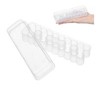 GOOHOCHY Caja de Almacenamiento para Vacunas 3 Ml Transparente para 24 Organizador Plástico Resistente Rejilla para Congelador Estuche Seguro para Uso en Laboratorio y Hogar