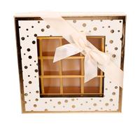 GOOHOCHY Caja de Bombones Vacía Beige para Chocolates Artesanales 25 Compartimentos Adecuado para Fiestas y Compromisos