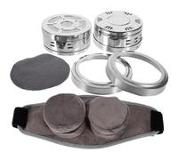 GOOHOCHY Caja de Moxa Portátil Cinturón Elástico Doble, Caja de Acero Aro y Base Aislante, Estuche Resistente para Moxibustión sin Humo para Cuello, Rodillas y Abdomen, Herramienta