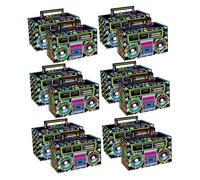 GOOHOCHY Cajas de Obsequio para Fiestas 12 Unidades Caja de Dulces Retro Años 80 Papel Portátil Decoración Temática Centros de Mesa Nostalgia Vintage para Adultos y Adolescentes