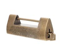 GOOHOCHY Candado Chino Antiguo de Latón Grabado, Candado Retro para Caja de Madera, Cerradura Horizontal de 8.5 Cm, Resistente Corrosión, Adecuado para Maletas y Joyeros Vintage