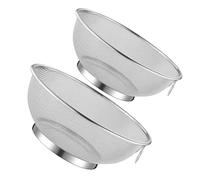 GOOHOCHY Colador Resistente y Fácil de Manejar para Cocina de Malla de Acero Inoxidable 2piezas Gran Capacidad Adecuado para Filtrar Pasta y Separar Residuos de Freír