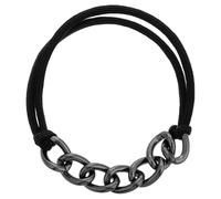 GOOHOCHY Coletero Metal para Cabello Rizado, Banda Elástica Trenzada en Aleación Galvanizada, Color Gris Oscuro, 1 Unidad, Accesorio Multipropósito para Mujer, Pulsera y Diadema Elegante