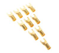 GOOHOCHY Conectores de Cableado para Automóvil en Forma de U, Terminales de Horquilla de Latón Chapados en Oro, 10 Piezas, Compatibles Sistemas de Subwoofer y Altavoces para Instalación