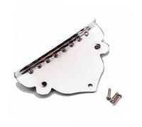 GOOHOCHY Cordal de Guitarra para Mandolina de 8 Cuerdas en Cromo Plata, Placa Triangular con Tornillos, Repuesto Funcional y Decorativo para Caja o Mandolina