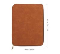 GOOHOCHY Cuaderno de Negocios A5 con Bolsa de Piel Marrón y Cierre de Cremallera, Libreta de Hojas Sueltas para Planificación Diaria en Oficina