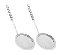 GOOHOCHY Cuchara para Filtro de Aceite de Acero Inoxidable Malla Fina 80, Espumadera Profesional para Eliminar Grasa y Espuma en Cocina, Pack de 2 Piezas